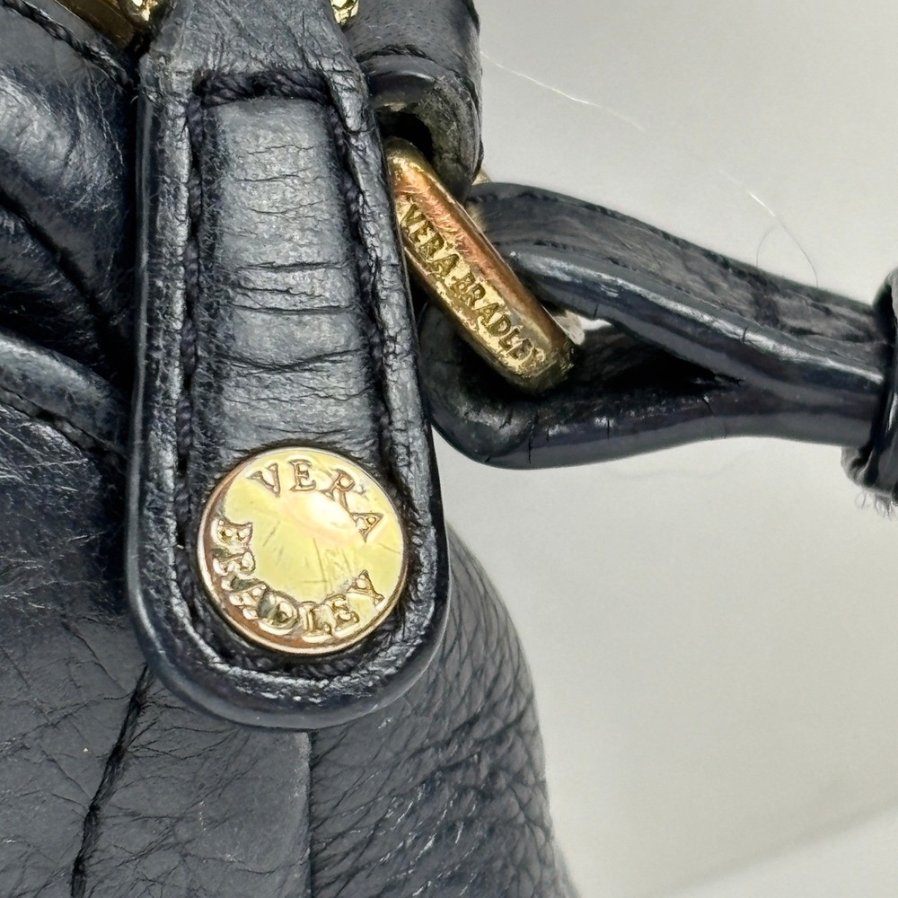 Vera Bradley Sycamore Leather Sydney Crossbody Quilted Bag Womens Black Gold‎ - Picture 5 of 11